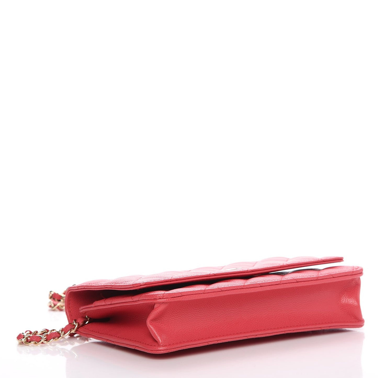 Caviar Quilted Wallet On Chain WOC Dark Pink