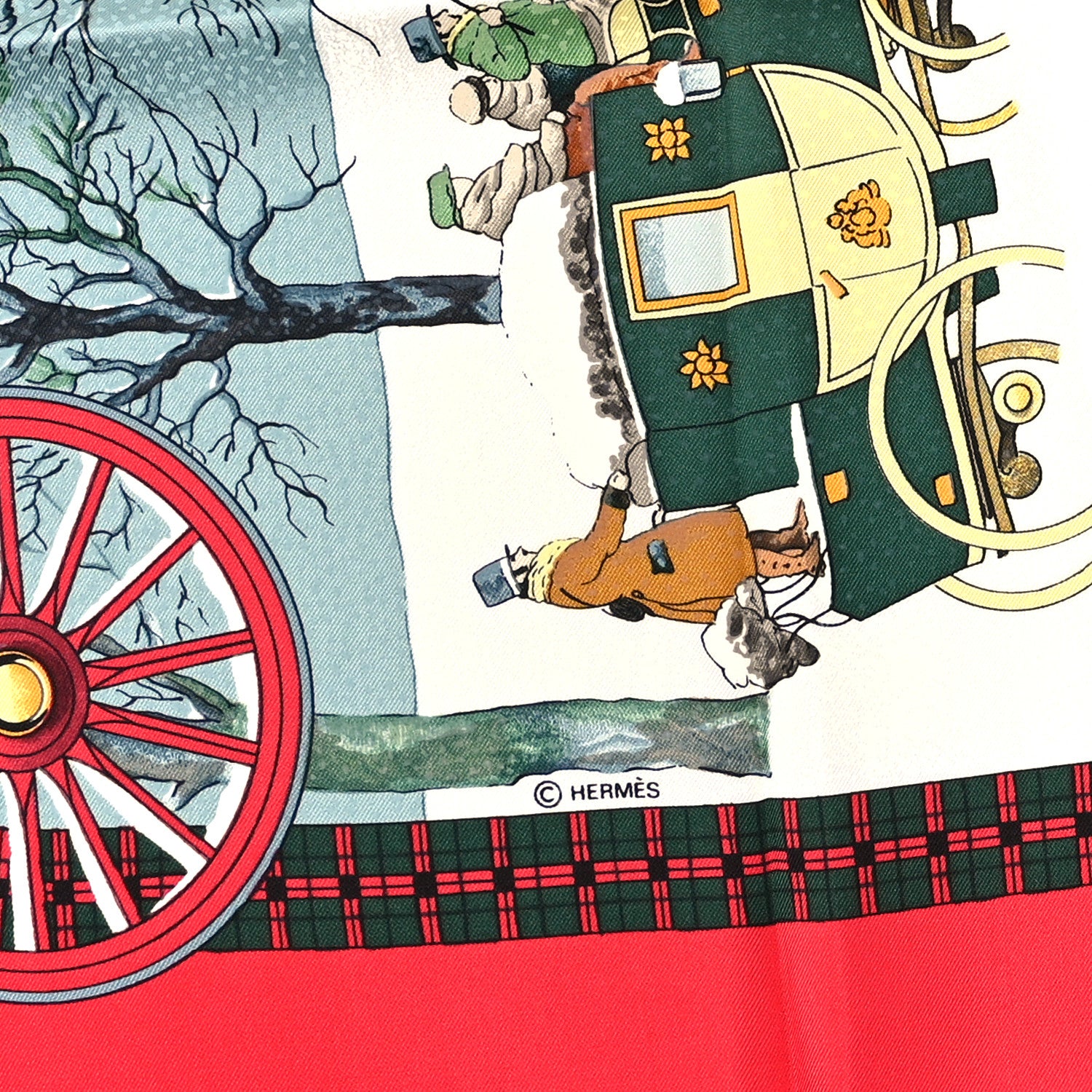 Hermes Silk L'hiver En Poste Rouge 3 of 4