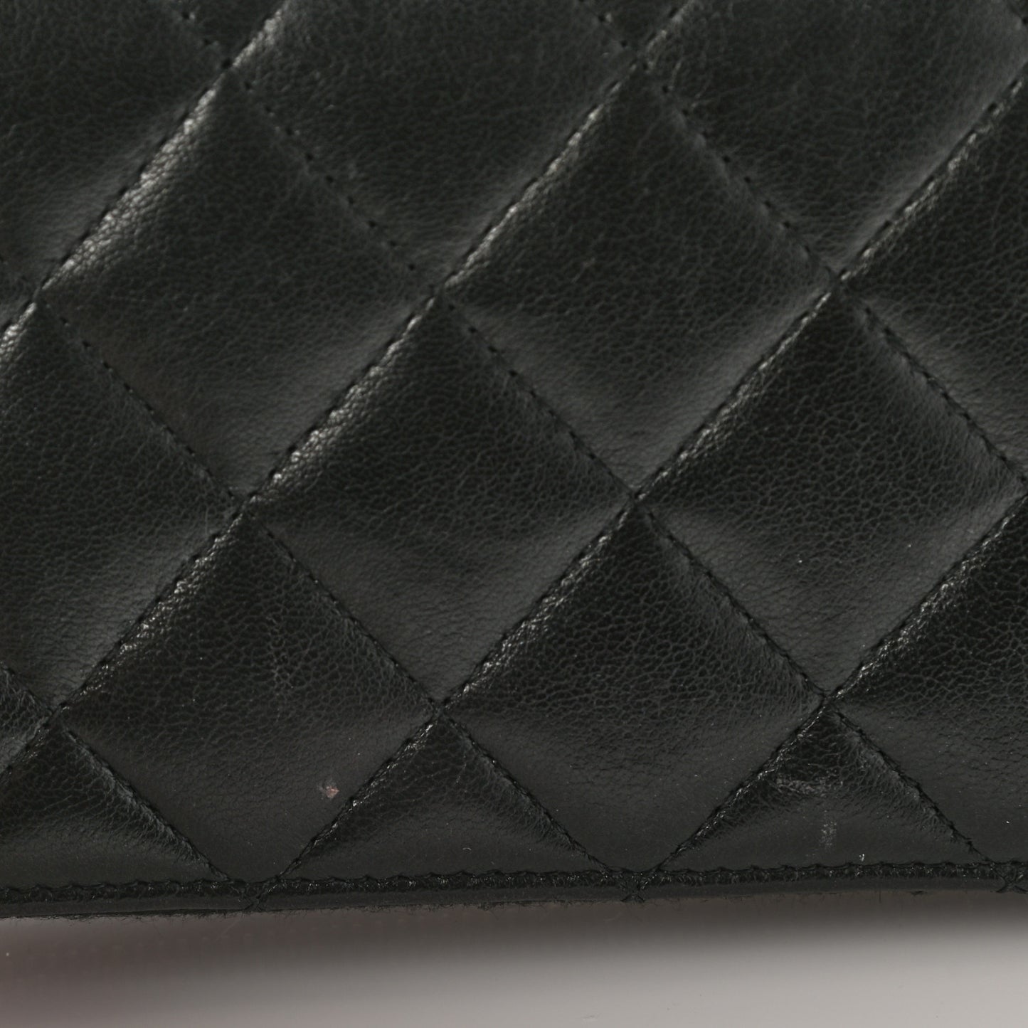 Lambskin Quilted Small Zip Around Wallet Black