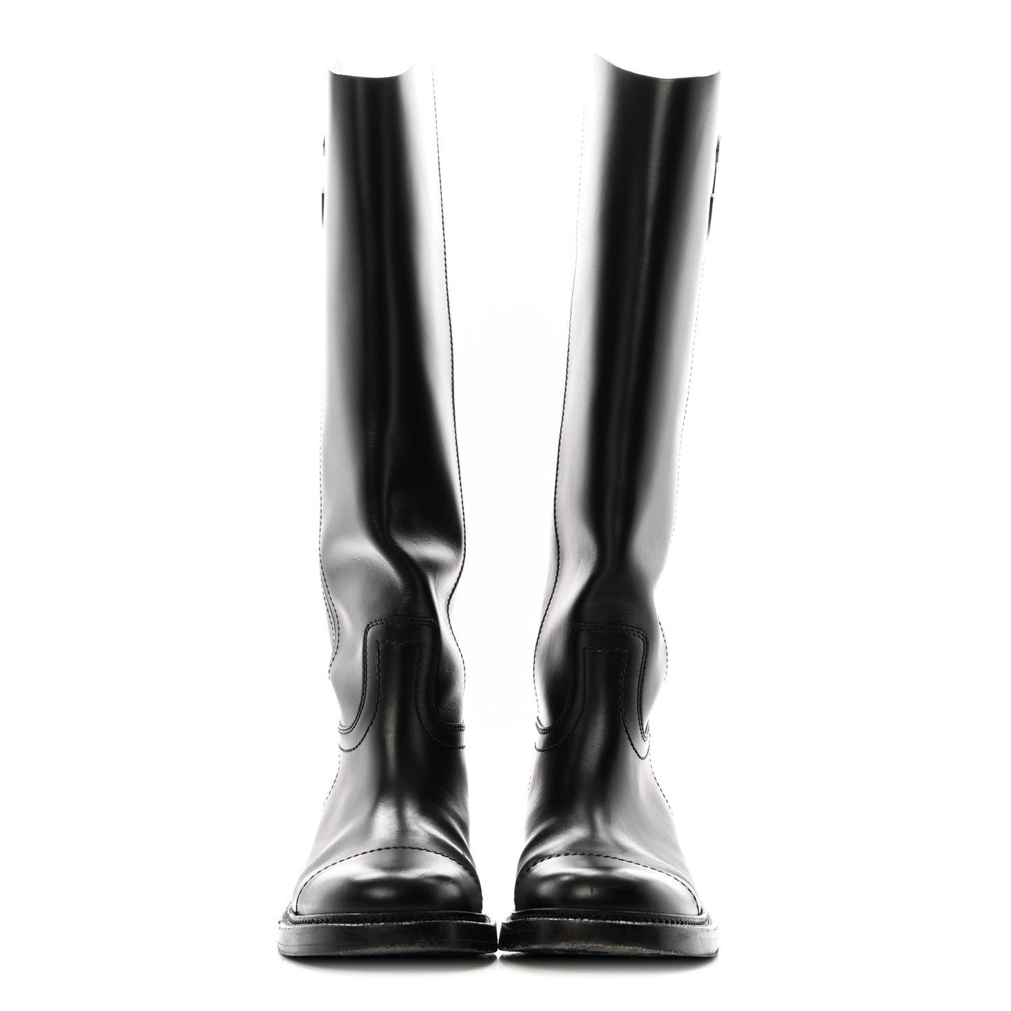 Calfskin Cap Toe CC Riding Boots 39 Black