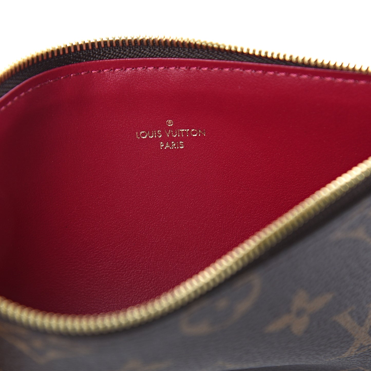 Monogram Felicie Chain Wallet Zippered Insert Fuchsia