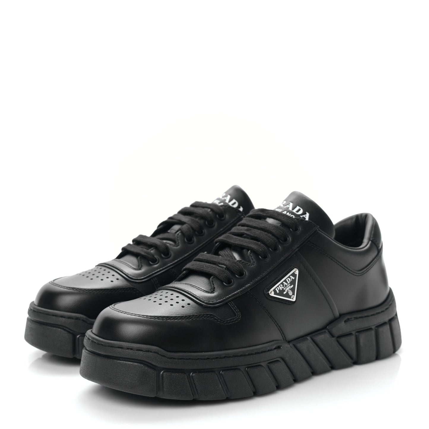 Nappa Metal Triangle Logo Fly Blok Mens Sneakers 10.5 Black