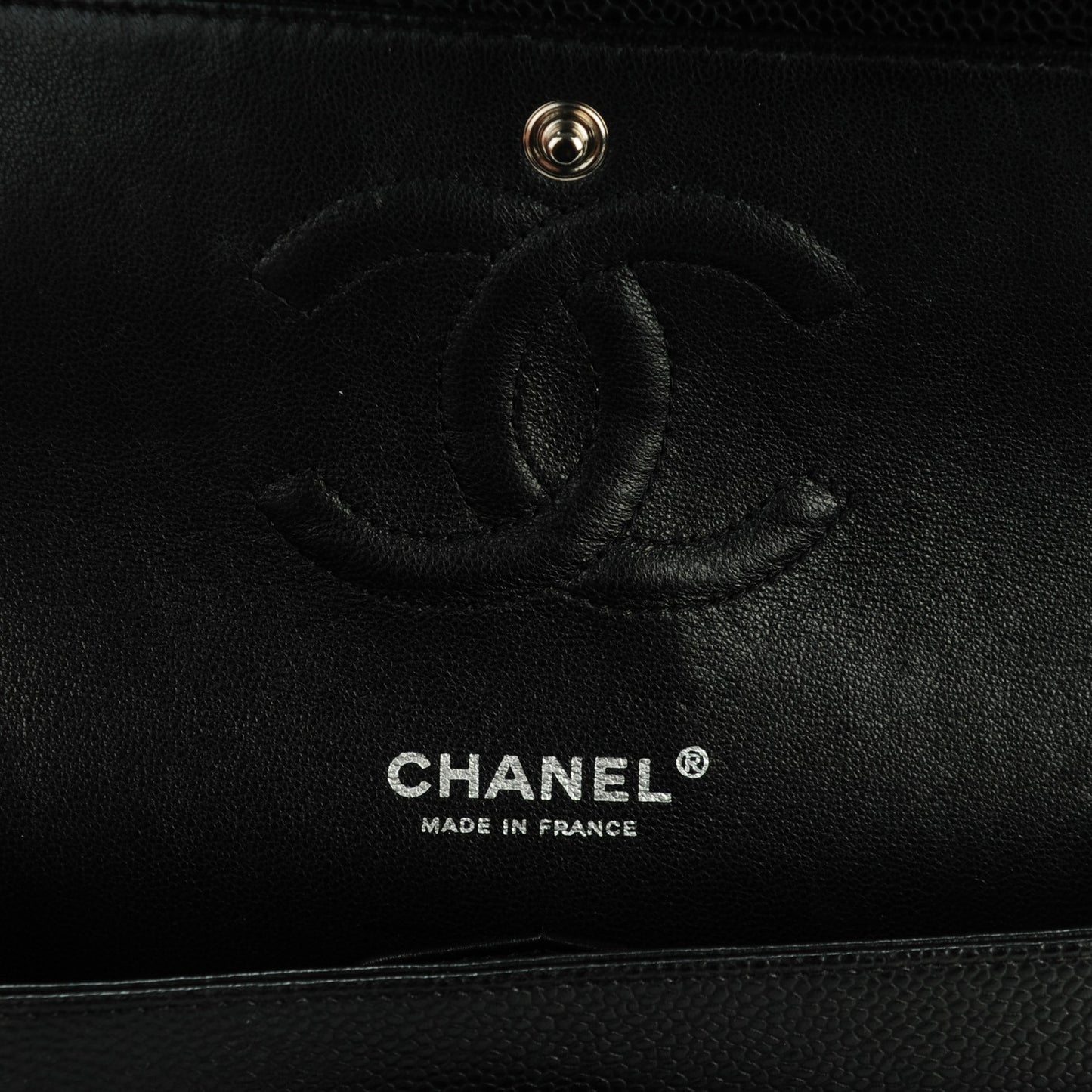 Caviar Quilted Medium Double Flap Black