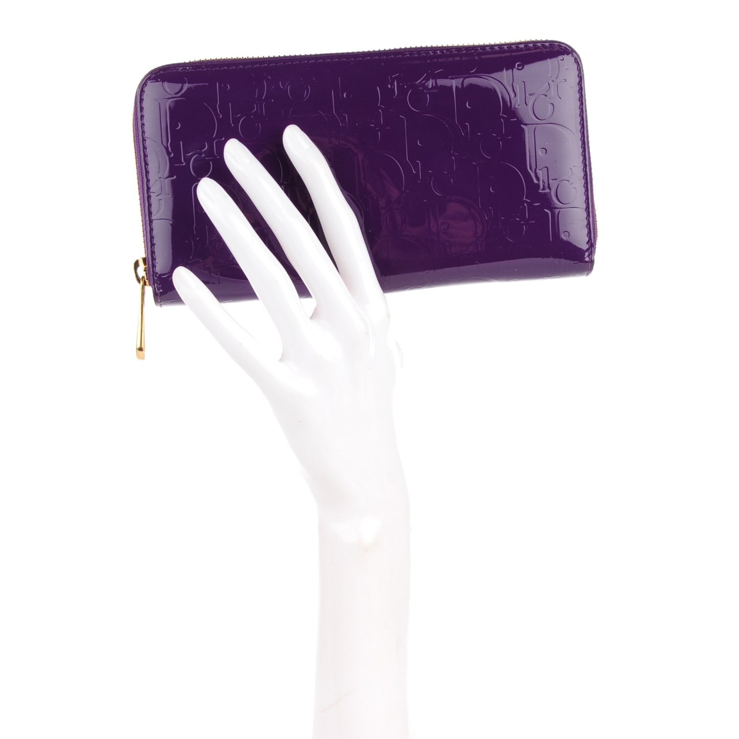 Patent Ultimate Voyageur Zip Around Wallet Purple Leopard