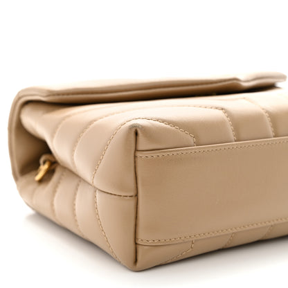 Saint Laurent Calfskin Y Quilted Monogram Toy Loulou Crossbody Bag Latte 9 of 12