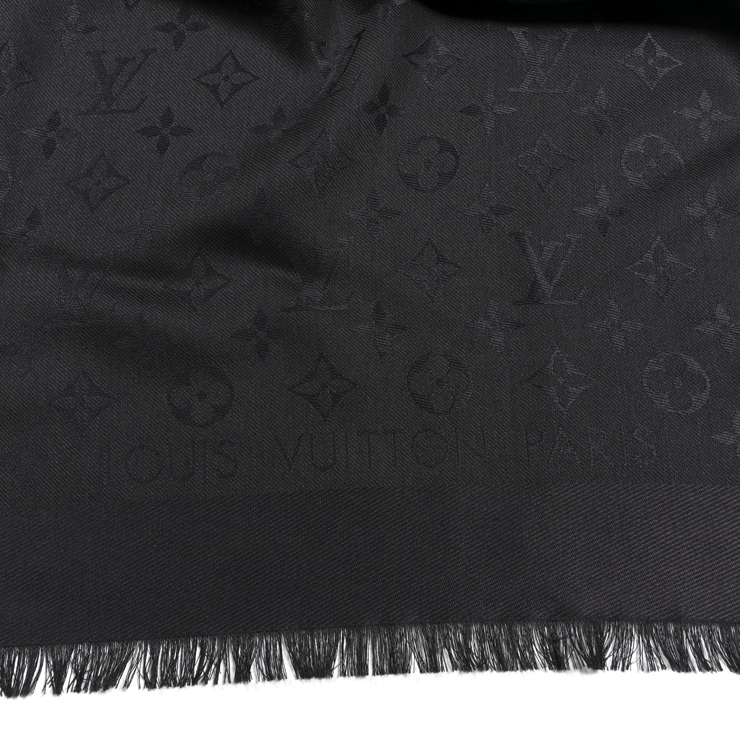 Louis Vuitton Silk Wool Monogram Shawl Ardoise 2 of 4