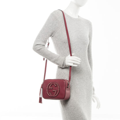 Gucci Pebbled Calfskin Studded Small Soho Disco Bag Soft Burgundy 2 of 6