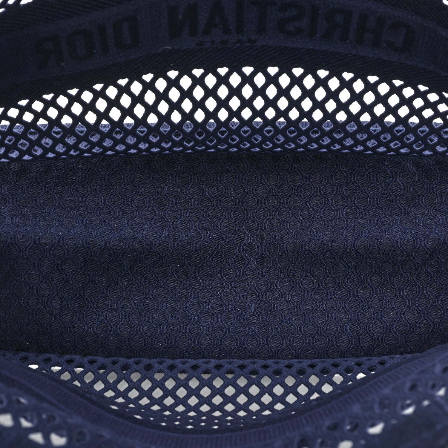 Christian Dior Mesh Embroidered Book Tote Navy Blue 5 of 12