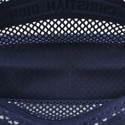 Christian Dior Mesh Embroidered Book Tote Navy Blue 5 of 12