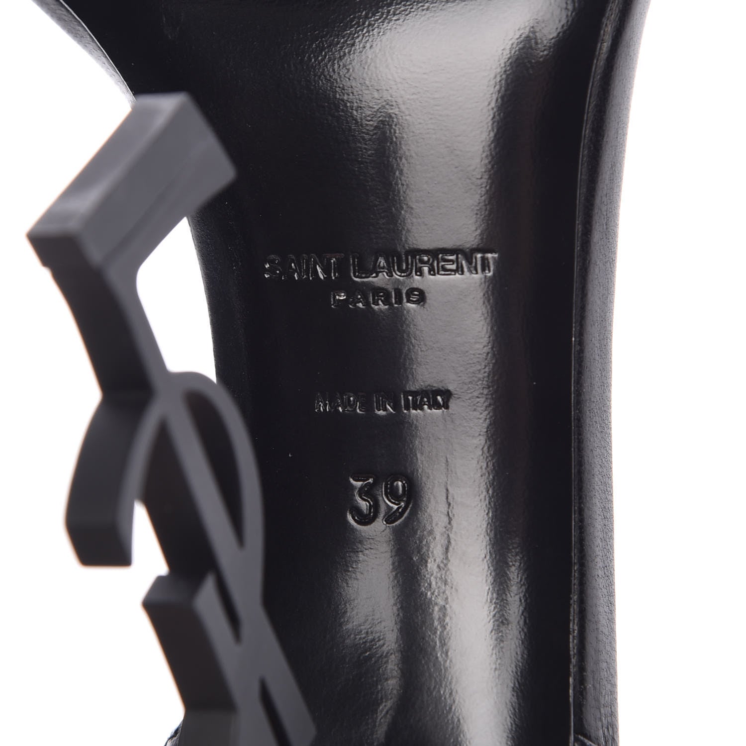 Saint Laurent Calfskin Opyum Sandals 39 Black 7 of 10