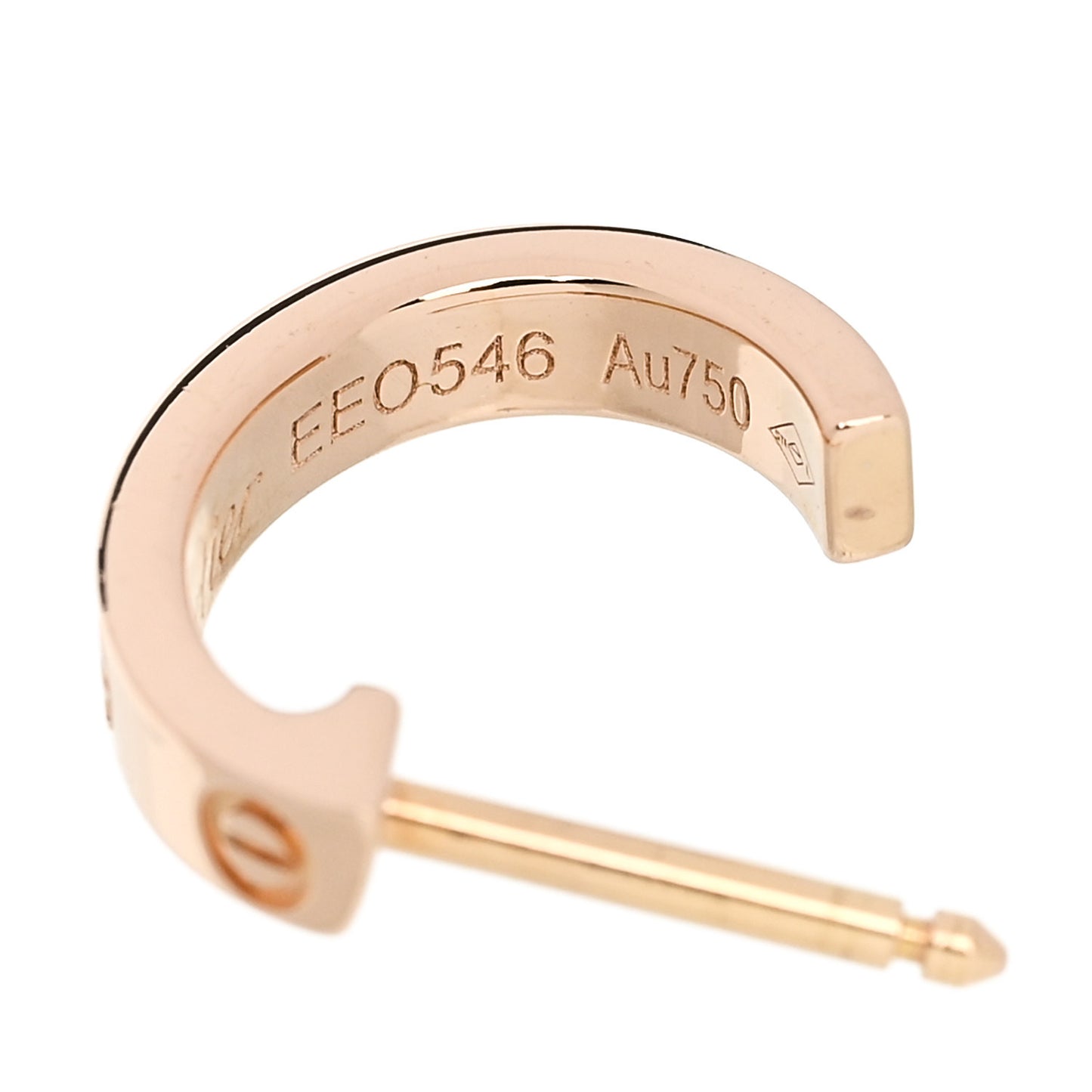 18K Pink Gold Small LOVE Hoop Earrings