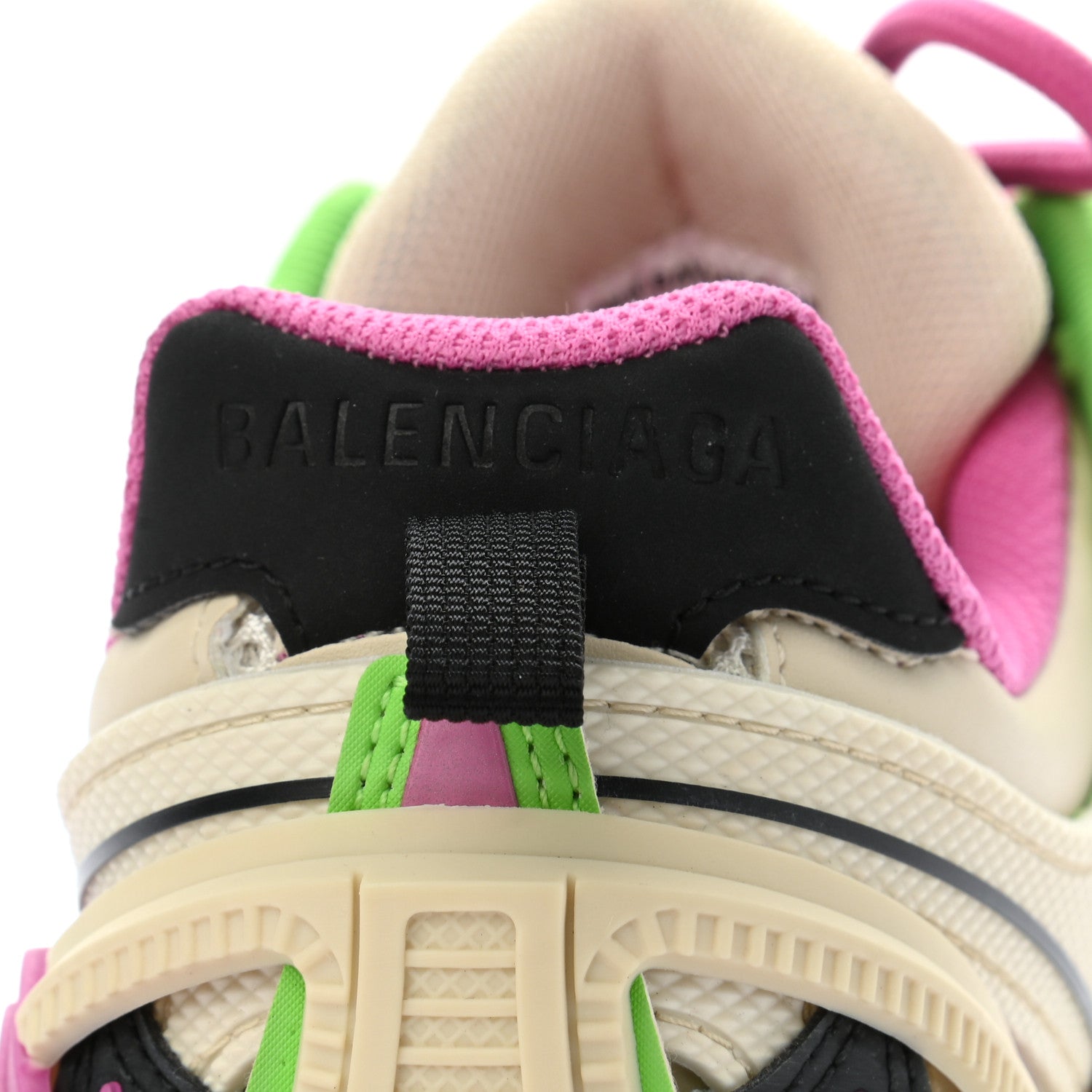 Balenciaga Rubber Mesh Bi-Color Womens Track.2 Open Sneakers 38 White Green Pink 9 of 10