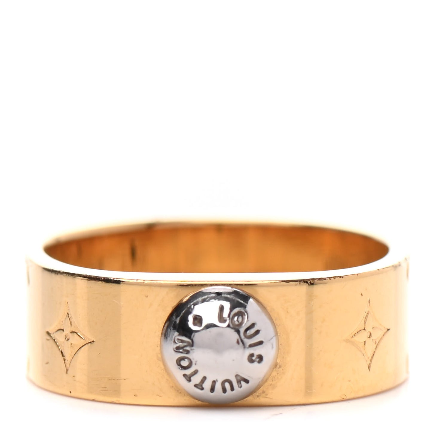 Brass Monogram Engraved Nanogram Ring S Gold