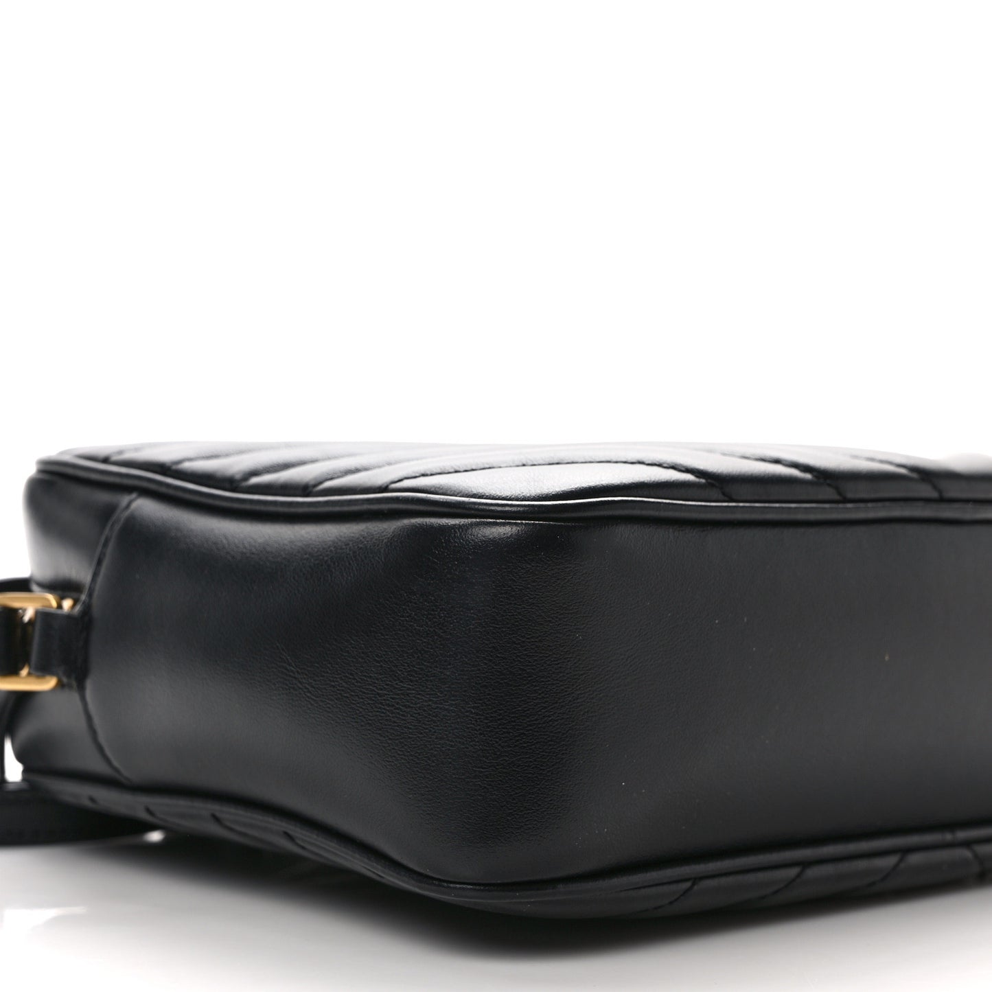 SAINT LAURENT Calfskin Matelasse Monogram Lou Camera Bag Black