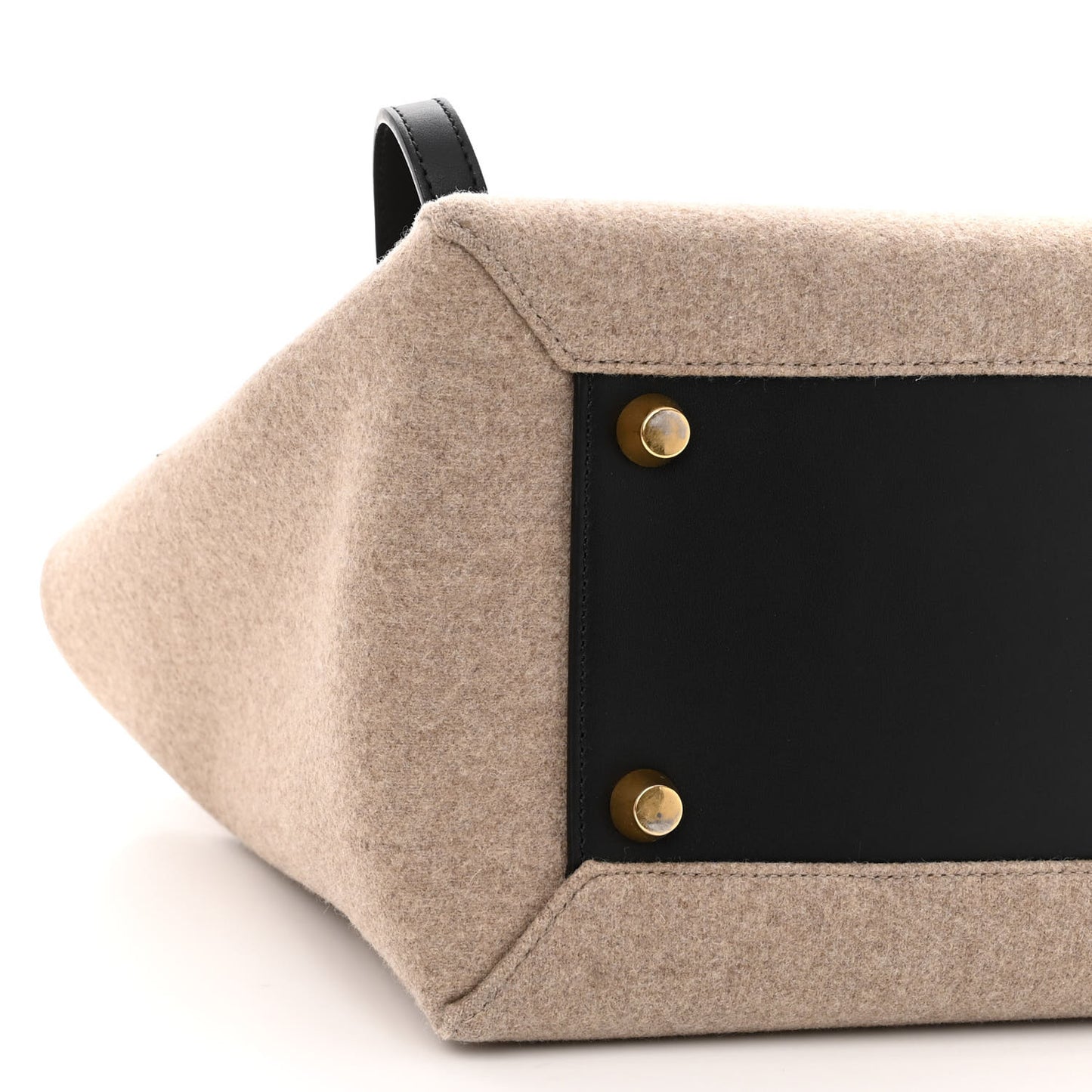 Felt Smooth Calfskin Mini Belt Bag Beige