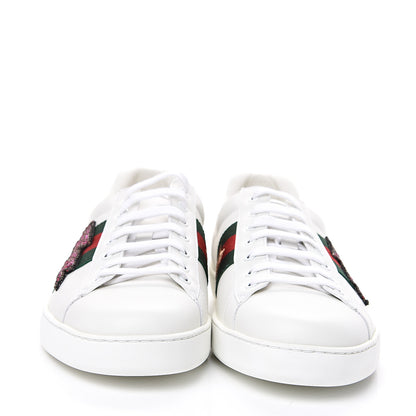 Gucci Calfskin Ayers Web Lightning Embroidered Mens Ace Sneakers 11 White 2 of 9