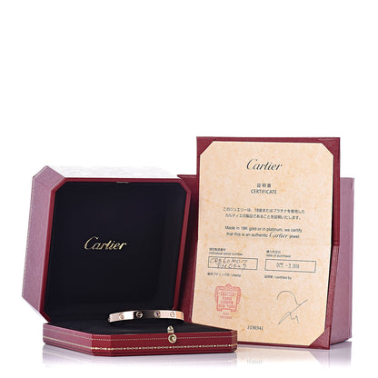 Cartier 18K Pink Gold Pink Sapphire LOVE Cuff Bracelet 17 5 of 5