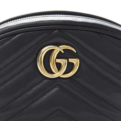 Gucci Calfskin Matelasse GG Marmont Belt Bag 85 34 Black 12 of 12