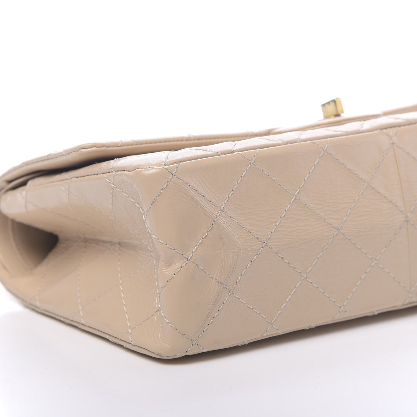 Distressed Patent Quilted 2.55 Reissue 226 Flap Beige