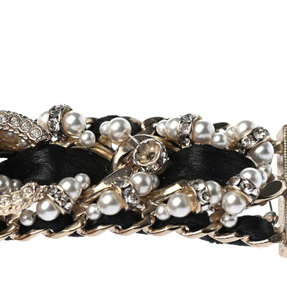 Chanel Lambskin Pearl Crystal CC Hair Clip Barrette Gold 5 of 5