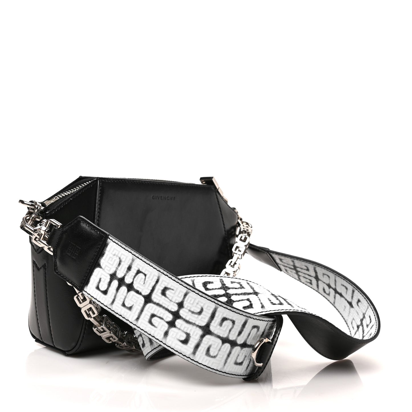 X CHITO Box Calfskin 4G Printed XS Graffiti Antigona Black White