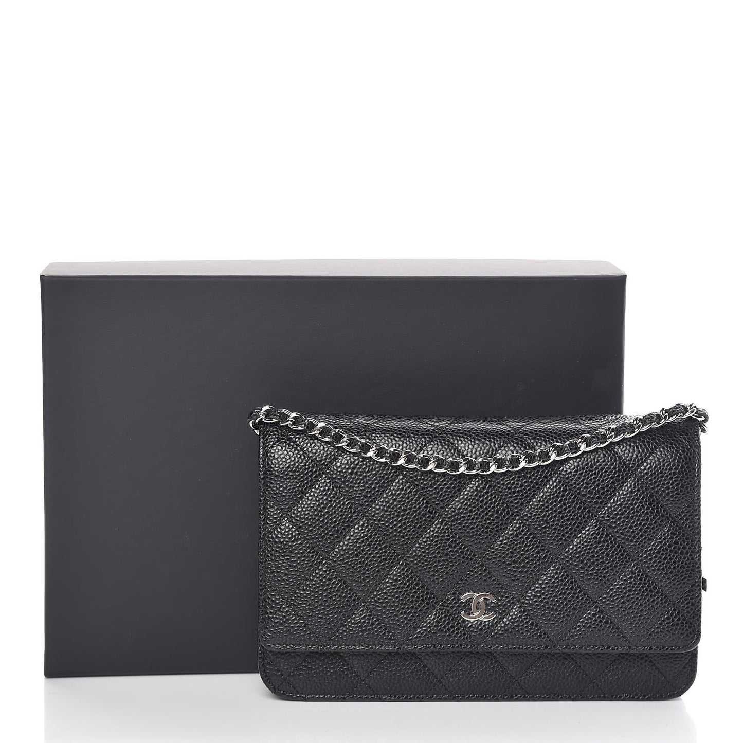 Caviar Quilted Wallet On Chain WOC Black