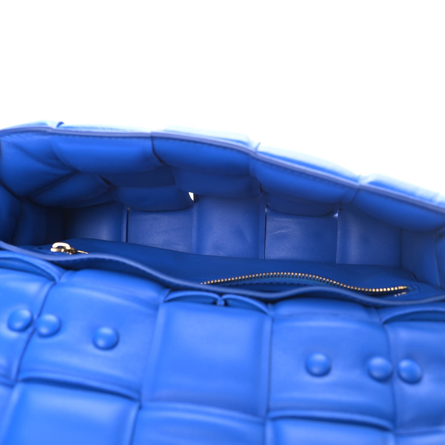 Lambskin Maxi Intreccio Padded Chain Cassette Crossbody Bag Cobalt