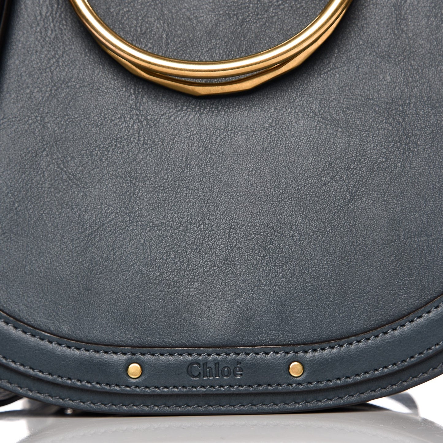 Calfskin Medium Nile Bracelet Bag Silver Blue