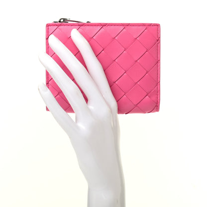 Bottega Veneta Nappa Intrecciato Bifold Zip Wallet Pink 2 of 7