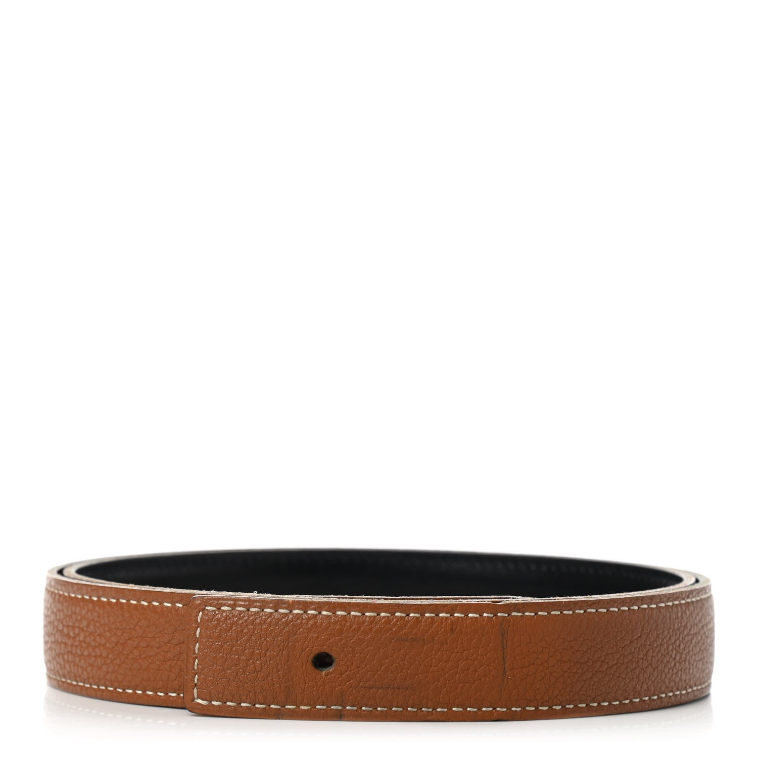 Hermes Box Togo 24mm Belt Strap 80 Black Gold 1 of 6