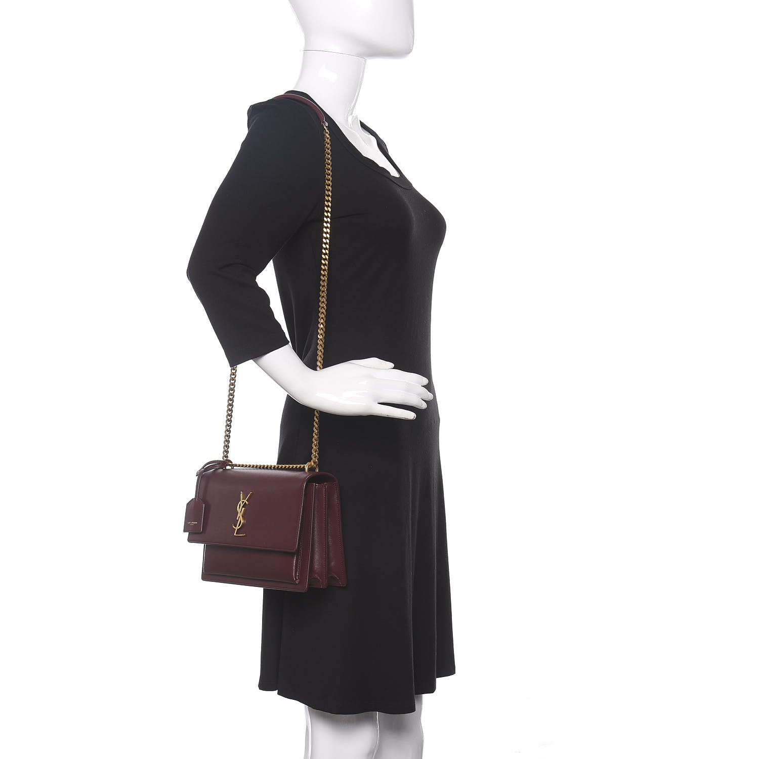 Saint Laurent Calfskin Medium Monogram Sunset Rouge Legion 2 of 10