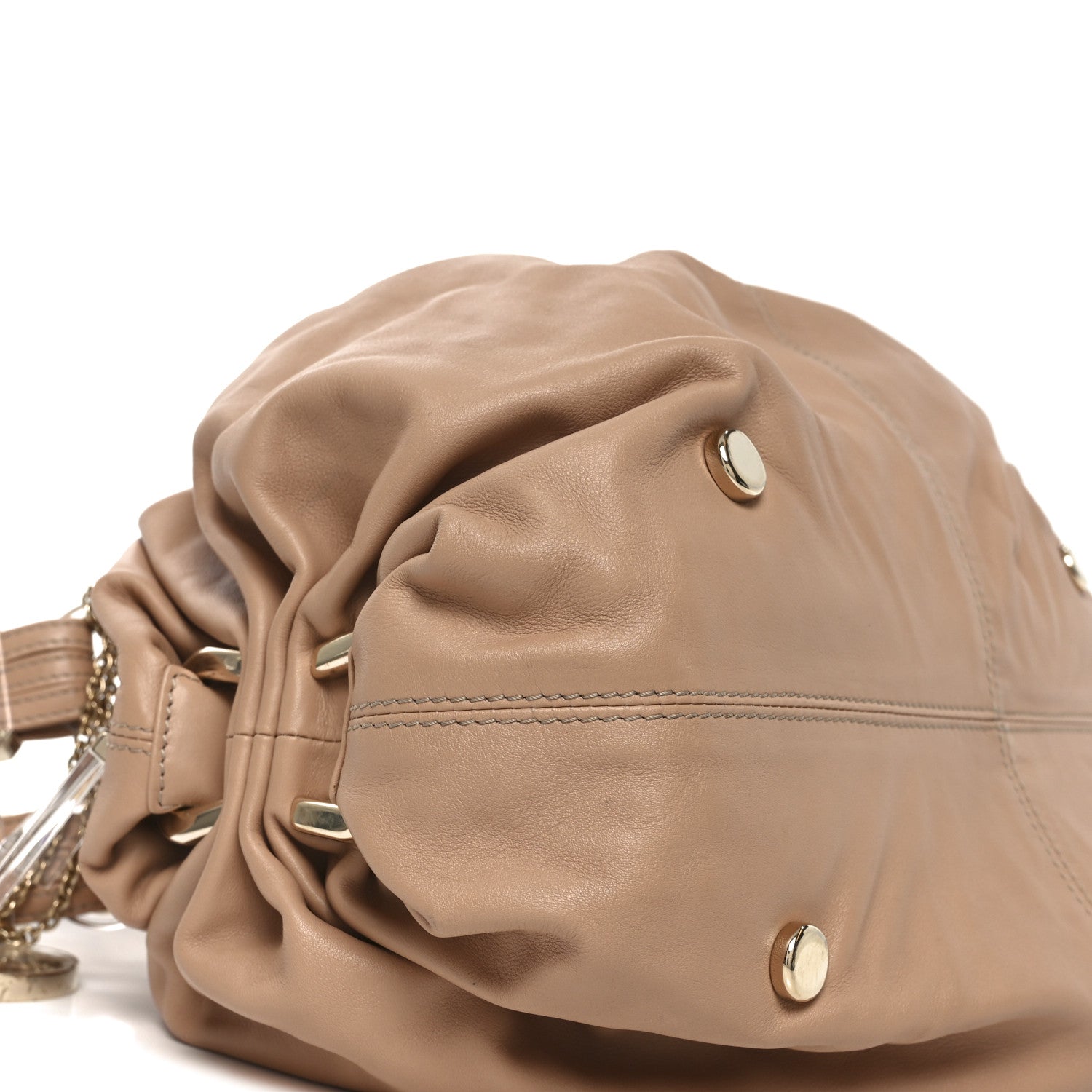 Christian Louboutin ベージュ パーティーバッグ Christian Louboutin Calfskin Lucite Zip Shoulder Bag Beige 1850133