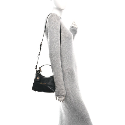 Versace Nappa Logo Tag Hobo Black 2 of 10