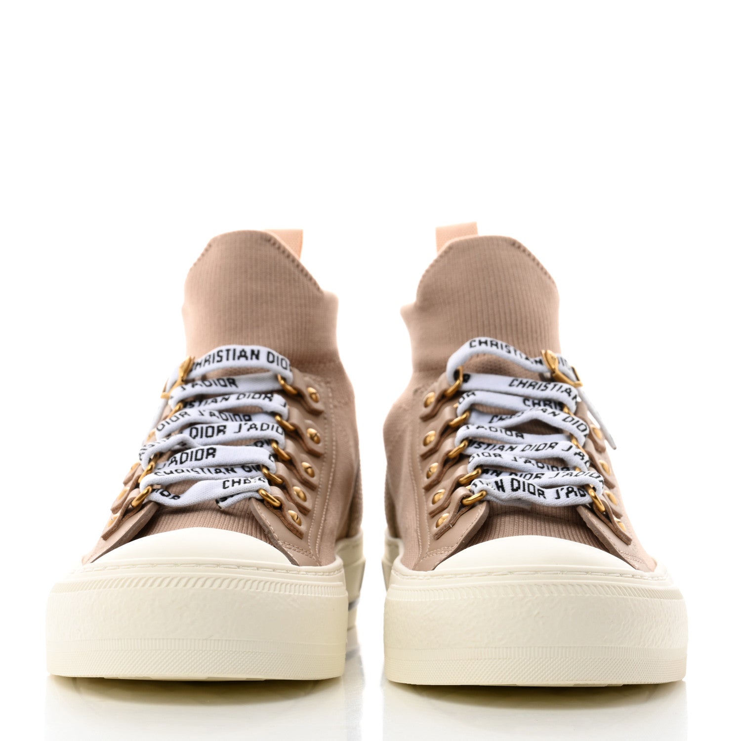 Christian Dior Technical Mesh Calfskin Womens Walk'N'Dior High Top Sneaker 36 Nude 2 of 9