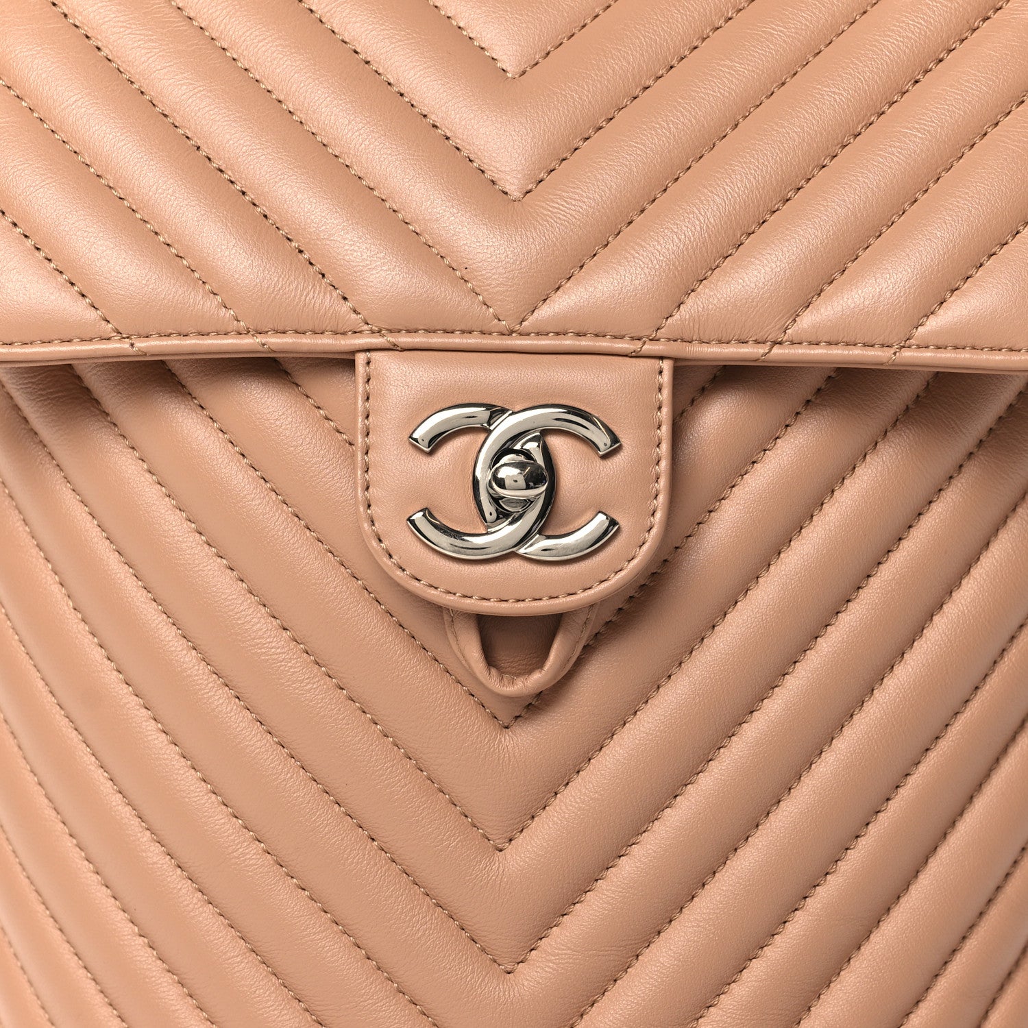 Chanel Calfskin Chevron Quilted Small Urban Spirit Backpack Beige 8 of 10