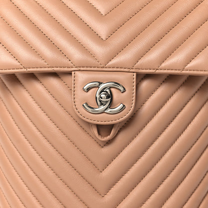 Chanel Calfskin Chevron Quilted Small Urban Spirit Backpack Beige 8 of 10