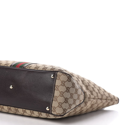 Gucci Monogram Web Tote Brown 9 of 10