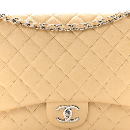 Chanel Caviar Quilted Maxi Double Flap Light Beige 8 of 14