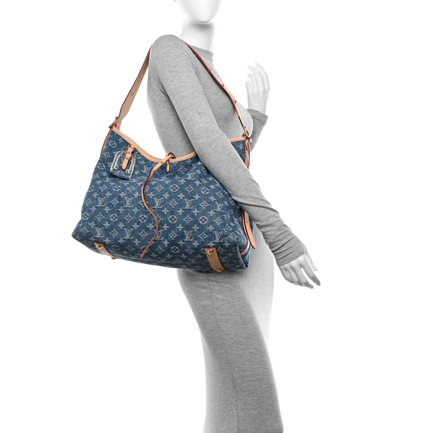 Louis Vuitton Monogram Denim CarryAll MM Blue 2 of 11