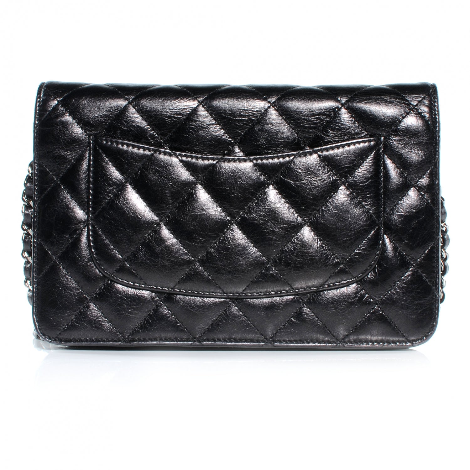 Chanel Glazed Calfskin Reissue Wallet On Chain WOC Black 3 of 9