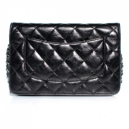 Chanel Glazed Calfskin Reissue Wallet On Chain WOC Black 3 of 9