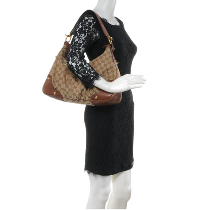 Gucci Monogram Medium Jockey Hobo Brown 2 of 8