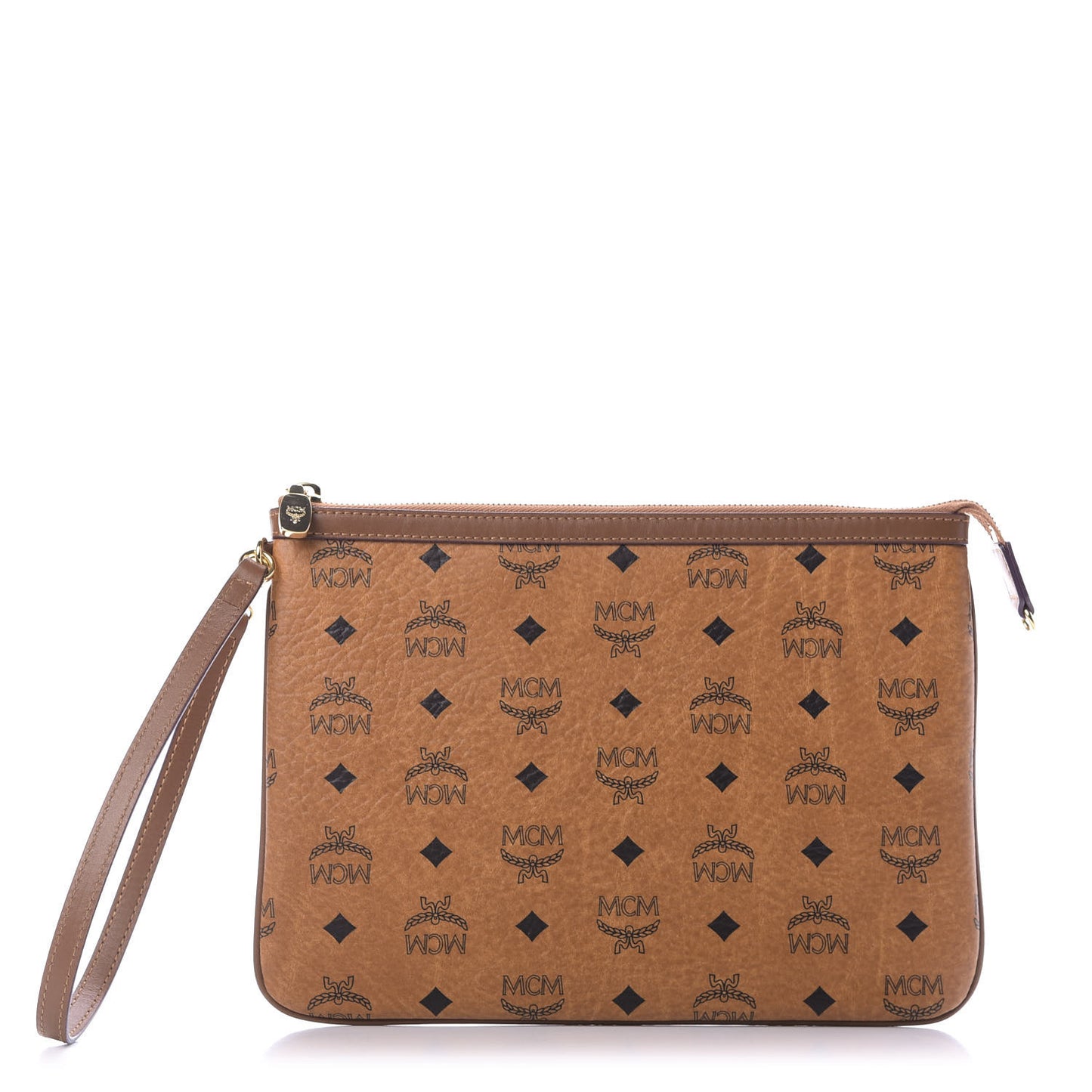 Visetos Wristlet Zip Pouch Cognac