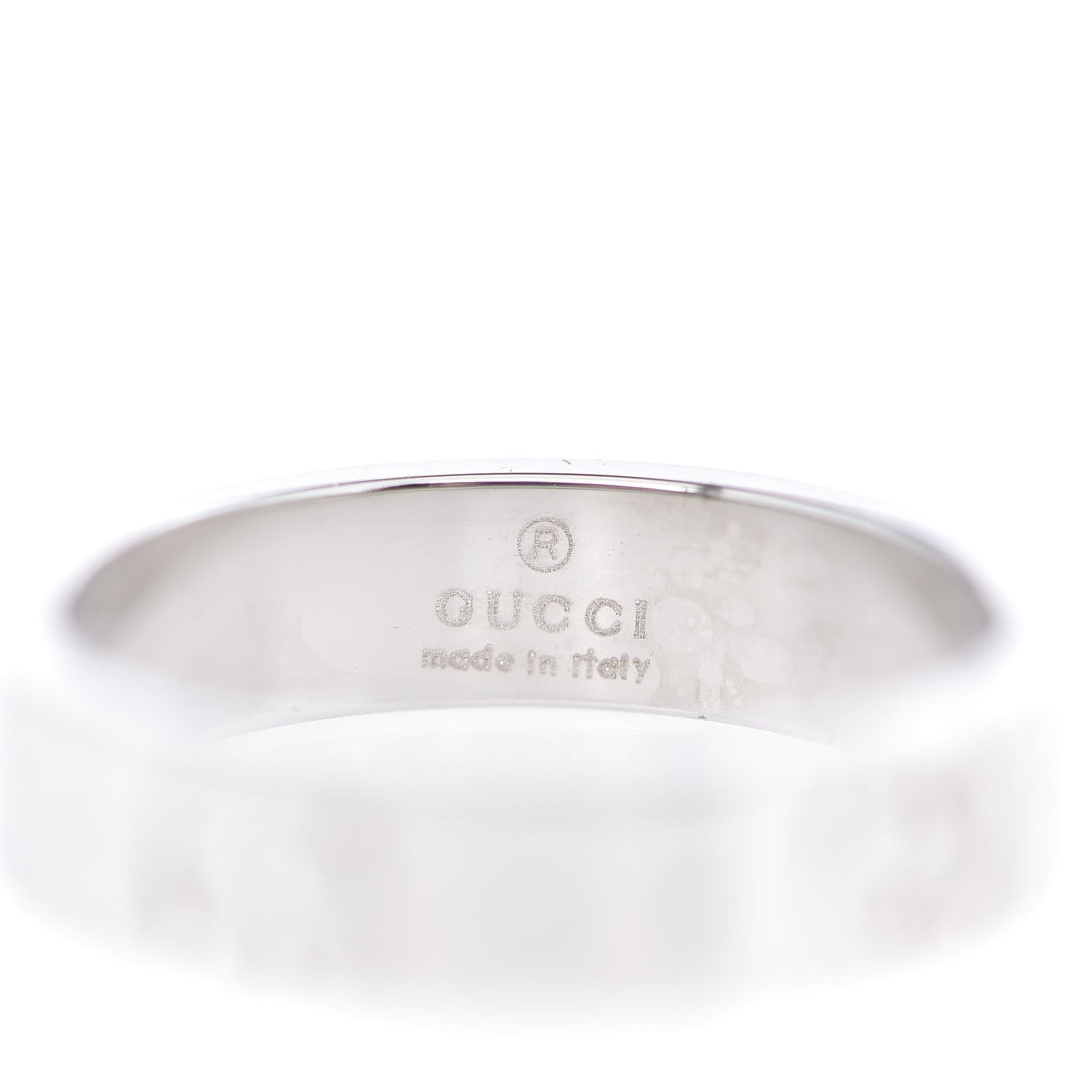 Gucci 18K White Gold 4mm Icon Thin Band Ring 46 3.75 4 of 6