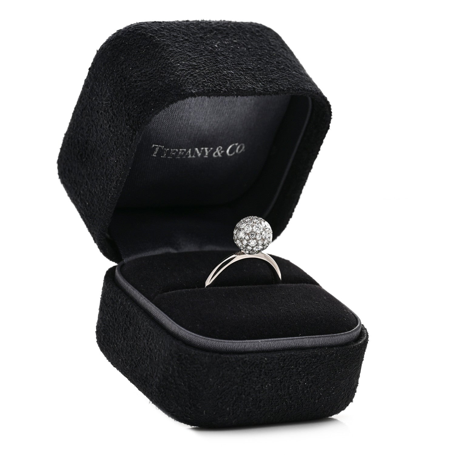 Tiffany 18K White Gold Diamond 8mm HardWear Ball Ring 52 6 6 of 6
