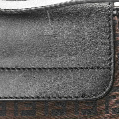 Fendi Zucchino Mini Shoulder Bag Tobacco Black 10 of 10
