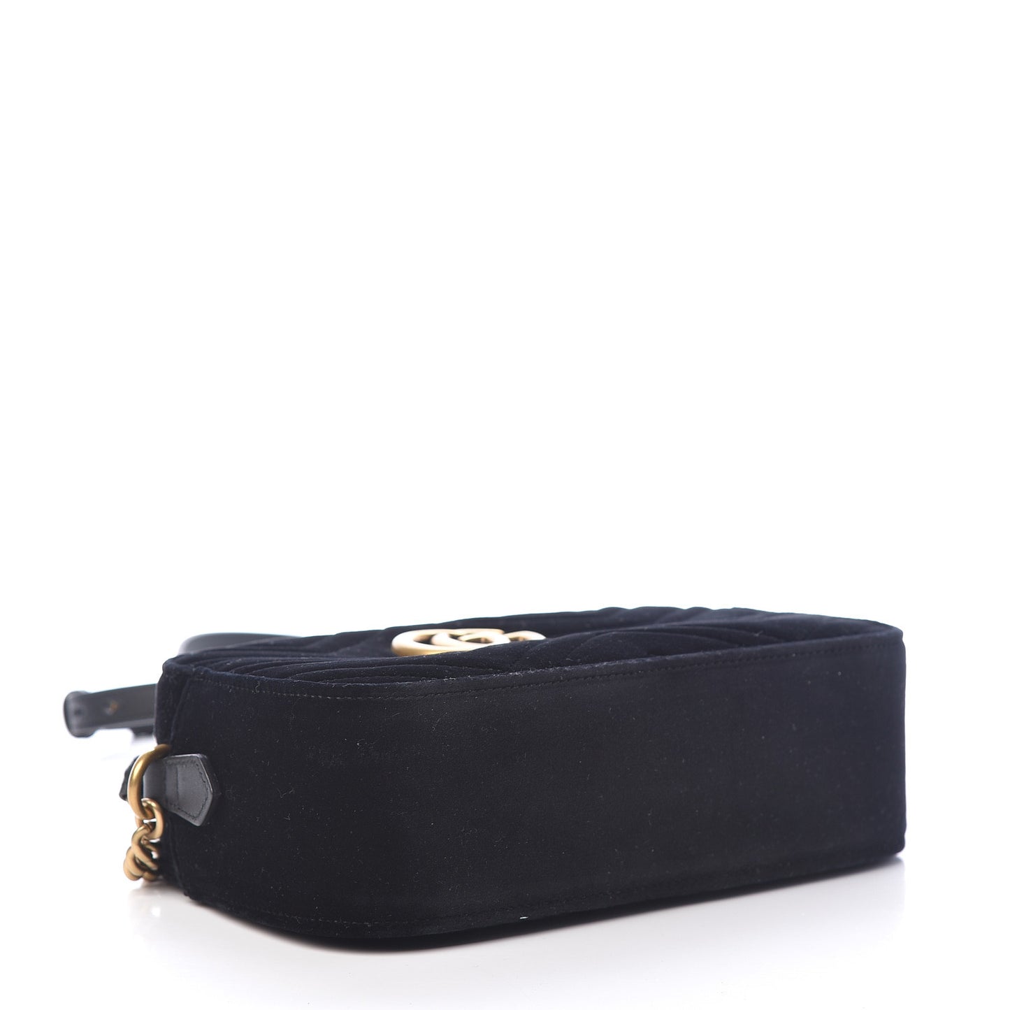 Velvet Matelasse Small GG Marmont Chain Shoulder Bag Black