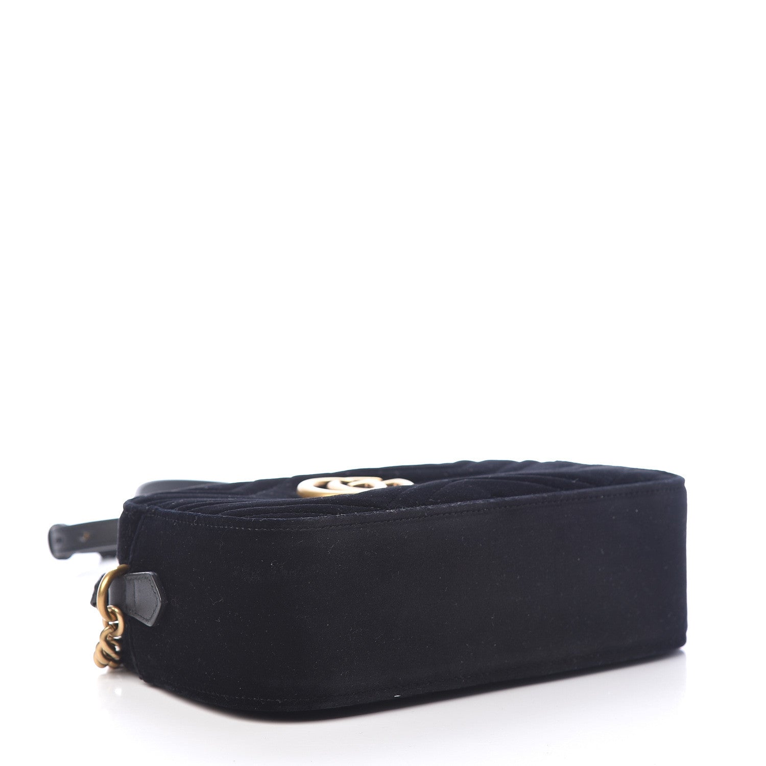 Gucci Velvet Matelasse Small GG Marmont Chain Shoulder Bag Black 4 of 13