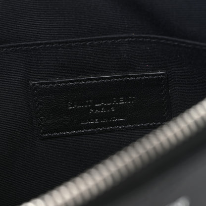 Saint Laurent Calfskin Crocodile Embossed Zip Mini Tablet Sleeve Black 6 of 7