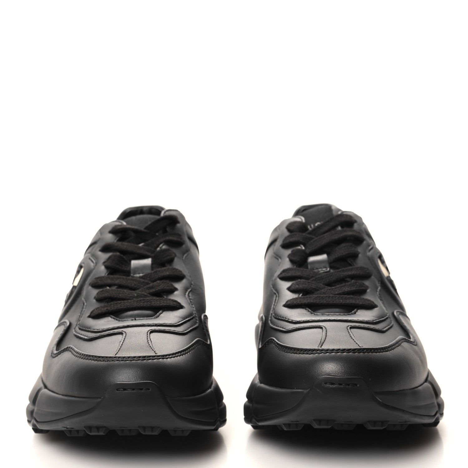 Gucci Dali Soft Calfskin Cut Out Interlocking G Womens Rhyton Sneakers 36.5 Black Ivoire 2 of 9